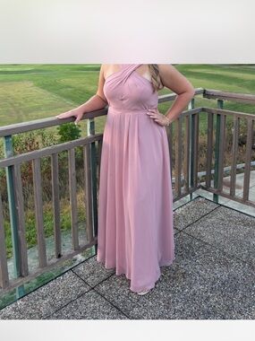 Azazie Dusty Rose One-Shoulder Maxi Dress